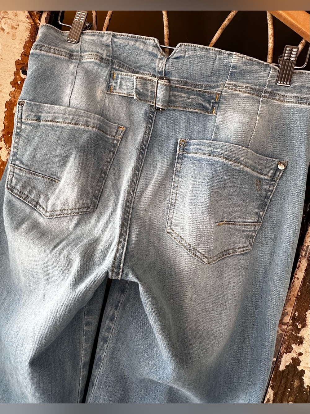 Pilcro Anthropologie Wide Leg Sailor Button Jeans Light Wash Size 27 - Picture 5 of 9